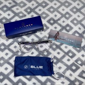 Blenders Blue Light Glasses Round Clear/Purple